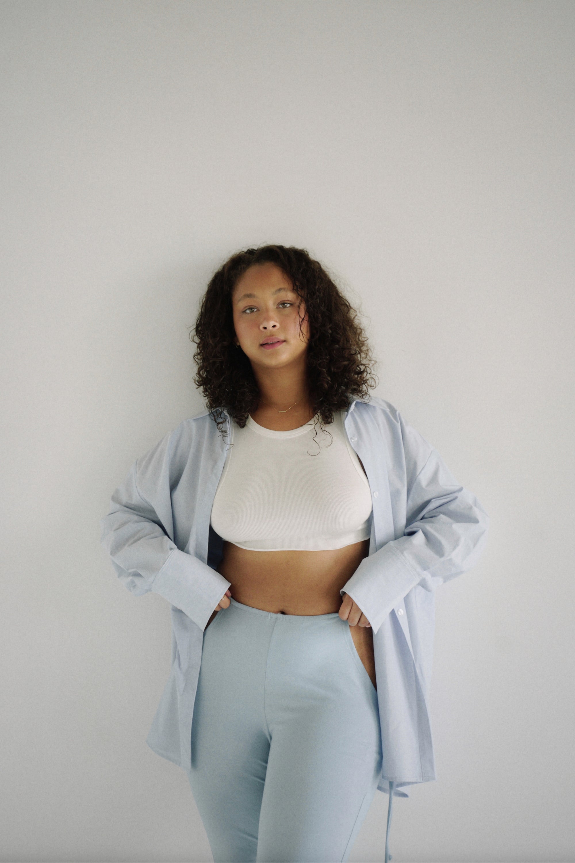 Amber Shirt Blue White Stripe