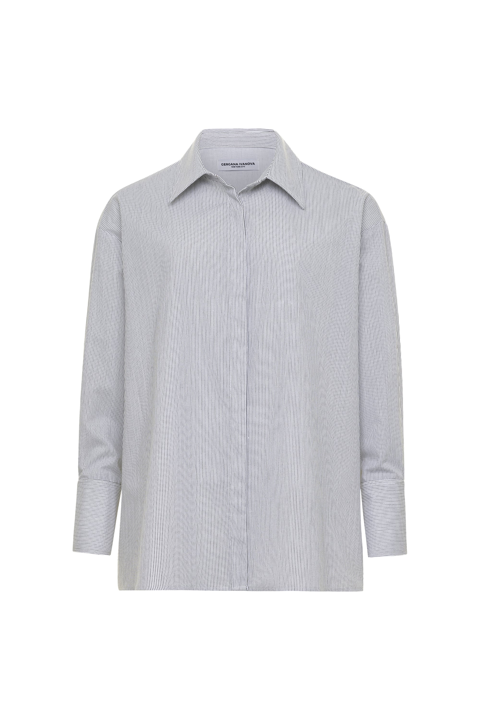 Amber Shirt White Black Stripe