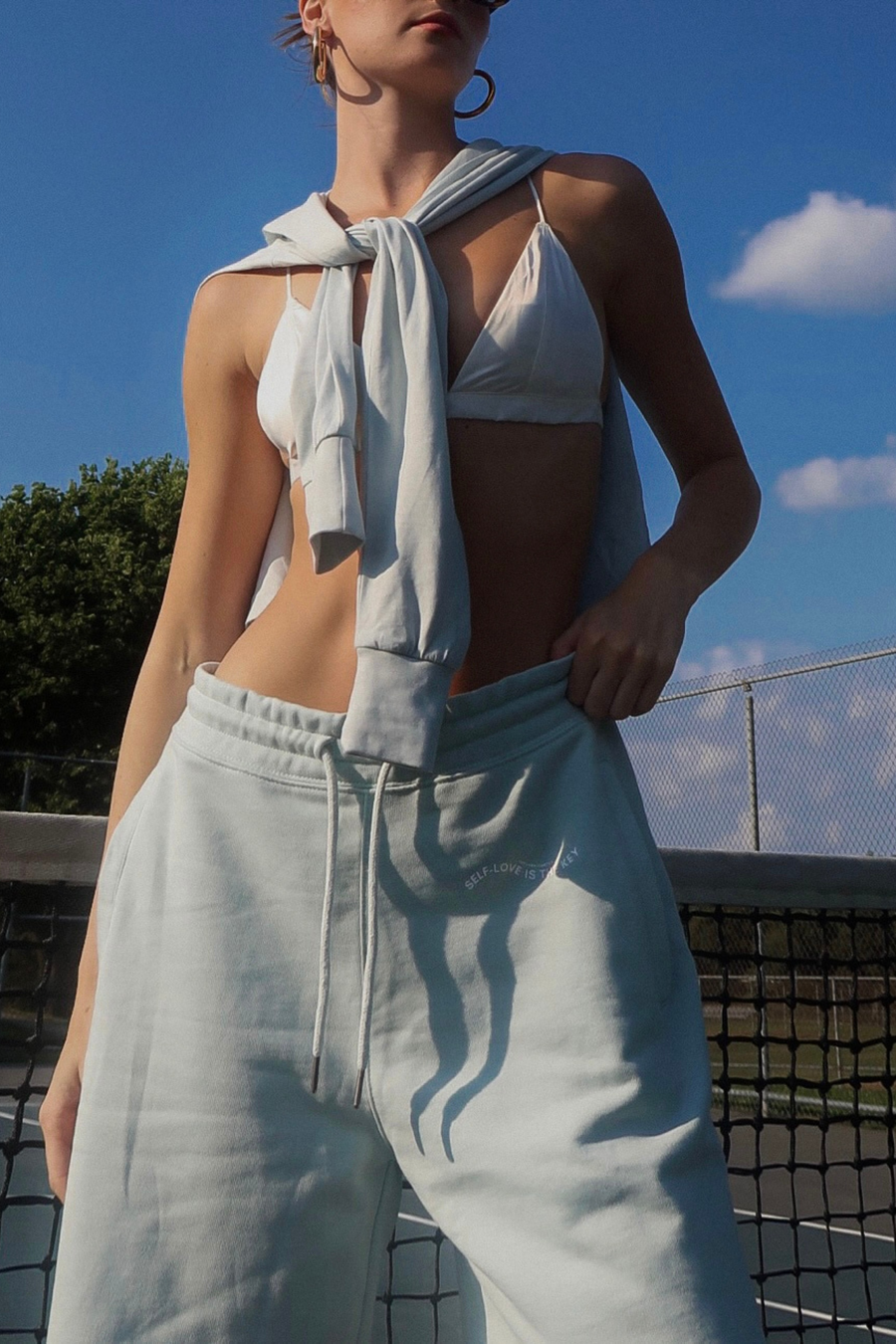 Organic Cotton Joggers Sky Blue
