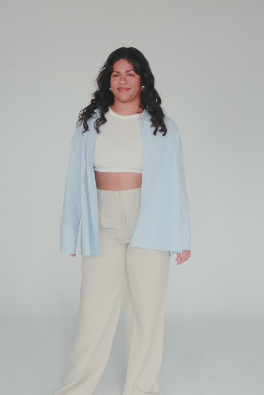 Amber Shirt White Blue Stripe