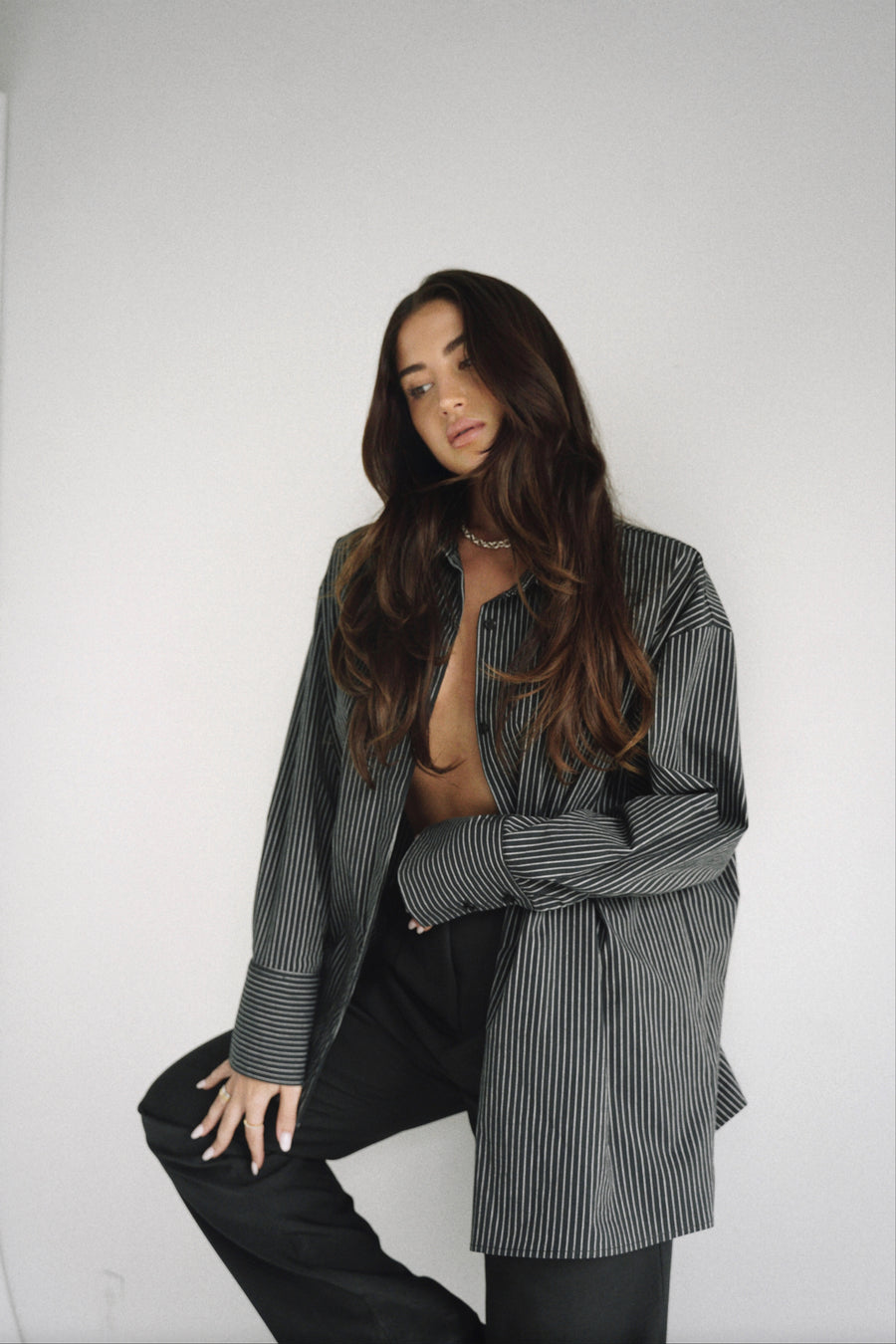 Amber Shirt Black & White Stripe